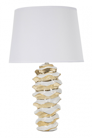 Veioza Glam, Ceramica/Fier, Alb/Auriu, 53x33x33 cm [1]
