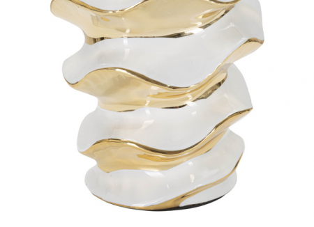 Veioza Glam, Ceramica/Fier, Alb/Auriu, 53x33x33 cm [4]