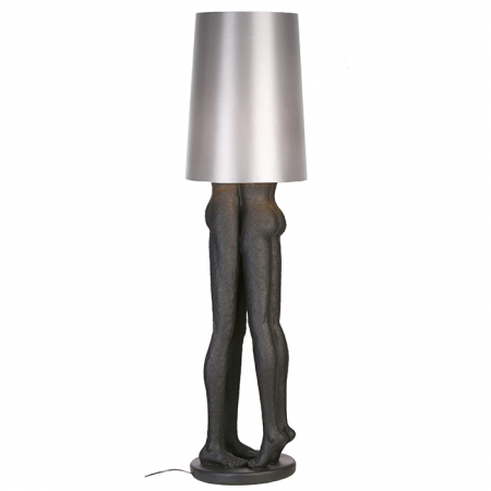 Lampadar Kissing Couple, rasina/panza, argintiu/negru, 156 cm [3]