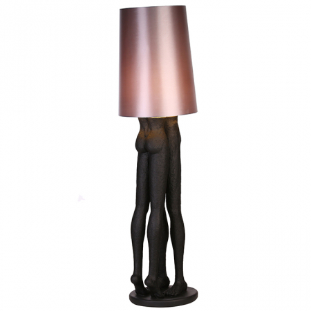 Lampadare - Lampadar Kissing Couple, rasina/panza, argintiu/negru, 156 cm