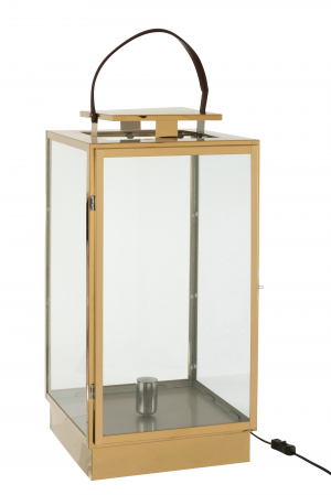 ILUMINAT - Veioza Lamp, Otel, Auriu, 31x30x75 cm