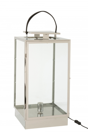 ILUMINAT - Veioza Lamp, Metal, Argintiu, 31.5x30x76 cm
