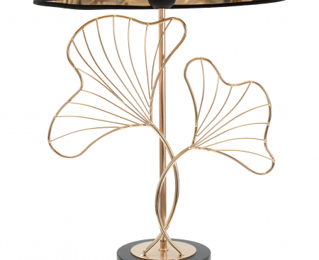 Veioza Leaves, Fier/PVC/Poliester, Negru/Auriu, 60x30x30 cm [2]