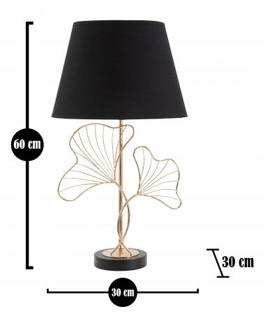 Veioza Leaves, Fier/PVC/Poliester, Negru/Auriu, 60x30x30 cm [4]