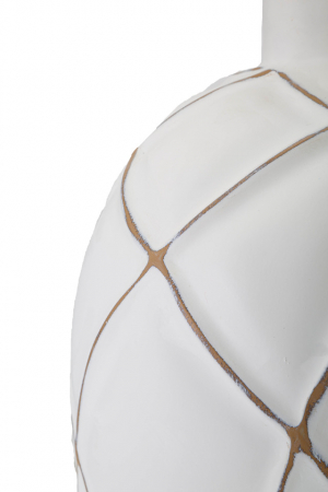 Veioza Lines, Rasina/Fier/Fibre sintetice, Alb/Maro, 60x35x35 cm [3]