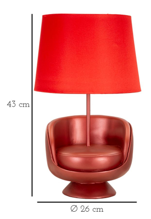 Veioza Mid-century, rosie, ø 26x43 cm [5]