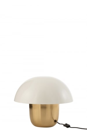Veioza Mushroom, Metal/Fier, Alb/Auriu, 40x40x40 cm [1]