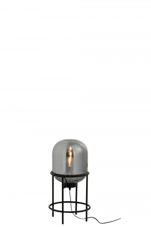 Veioza On Foot Sasha, Sticla/Metal/Fier, Gri, 27x27x50 cm [2]
