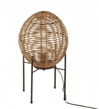 SALE % - Veioza On Frame, Rattan/Bambus, Natural, 30x30x53 cm