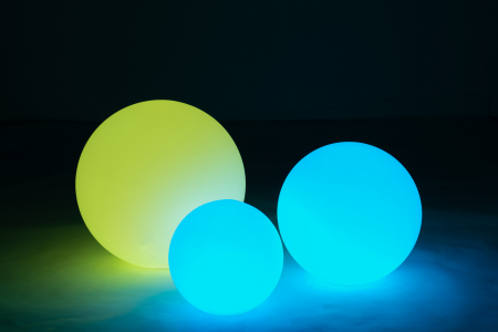 Veioza Outdoors LED, Plastic/Fibre sintetice, Alb/Multicolor, 50x50x50 cm [15]