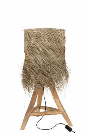 SALE % - Veioza Rafi, Rattan/Bambus, Natural, 48x48x66.5 cm
