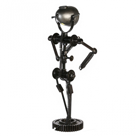 Veioza Robot, fier,negru, 20x30x82 cm [3]