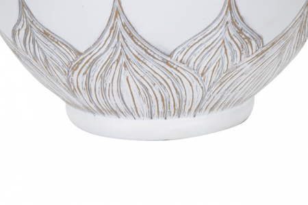 Veioza  Round Atene, Rasina/Fier/Fibre sintetice, Alb/Maro, 59x38x38 cm [4]