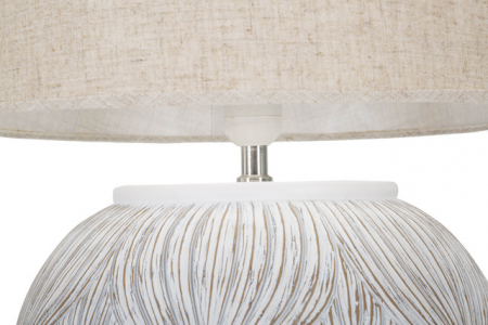 Veioza  Round Atene, Rasina/Fier/Fibre sintetice, Alb/Maro, 59x38x38 cm [2]