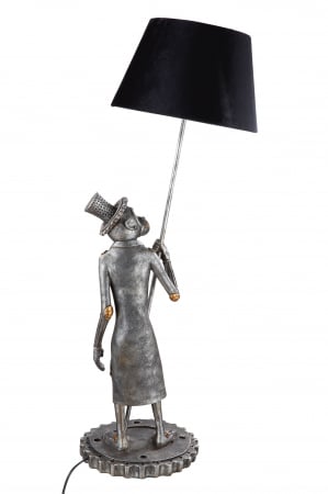 Veioza Steampunk Monkey, Rasina, Argintiu/Negru, 38x90x30 cm [2]