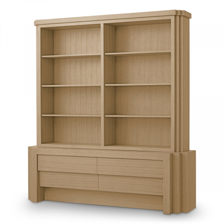 Bufete si dulapuri - Vitrina, Metropolitan L, furnir din stejar, natur, Dims: W. 220.5 | D. 50 | H. 236  (CM)