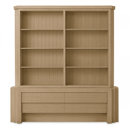 Vitrina, Metropolitan L, furnir din stejar, natur, Dims: W. 220.5 | D. 50 | H. 236  (CM) [2]