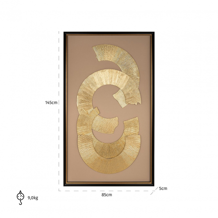 Tablou Eden, MDF, Auriu/Maro, 145x85x5 cm [2]
