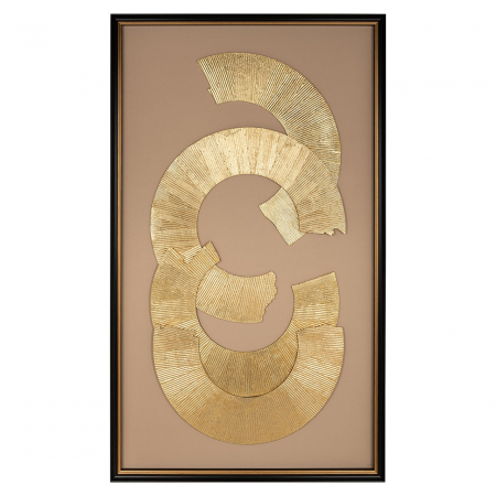 DECORATIUNI - Tablou Eden, MDF, Auriu/Maro, 145x85x5 cm