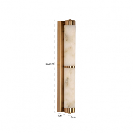Lampă de perete Lycke (aurie), Dims: 59.5 x 11.0 x 8.0 cm [2]