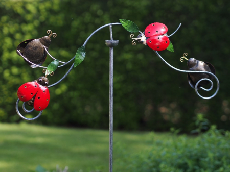 SALE % - Figurina metal Ladybugs, Metal, Multicolor, 130x5x60 cm