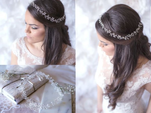 BENTITA MIREASA, DIADEMA FLEXIBILA MIREASA, ACCESORII PAR MIREASA, Accesorii LOVELY 4 U,  BENTITA  CU PERLE MIREASA, ACCESORII DE PAR MIREASA [7]