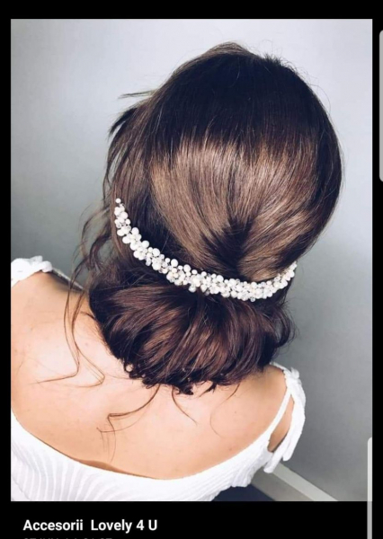 CCESORIU SCURT MIREASA, BENTITA MIREASA< CORONITA CU PERLE, BENTITA , DIADEMA MIREASA, AGRAFA MIREASA, TIARA, ACCESORII DE PAR MIREASA, ACCESORII LOVELY4 U, COLIER CU PERLE ALBE, BIJUTERII MIREASA, [6]