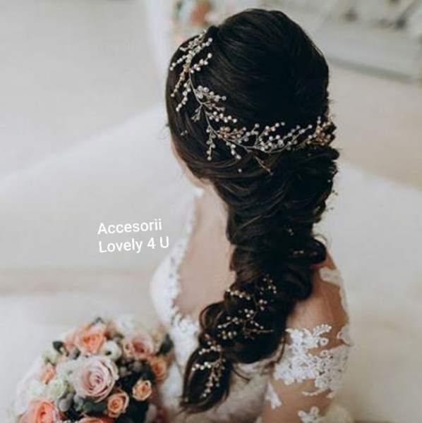 ACCESORIU LUNG MIREASA, GHIRLANDA MIREASA, ACCESORII LUNGI MIRESE, BIJUTERII PAR MIRESE, ACCESORII LOVELY 4 U, DIADEMA MIREASA, CORONITA MIREASA, TIARA MIREASA, ACCESORIU LUNG CU PERLE, ACCESORII2023 [10]