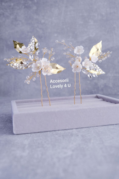 ALIA -  Set agrafe aurii cu cristale Swarovski [8]