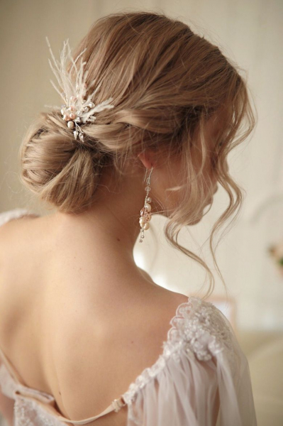 ACCESORII LOVELY 4 U, AGRAFE PAR MIREASA,  ACCESORII DE PAR CU PENE, BIJUTERII MIREASA CU PENE ,  AGRAFA DE PAR CU PENE [3]