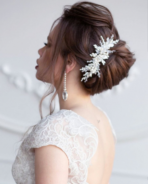 Chyntya - Accesoriu elegant cu perle, pietricele, cristale și frunzulițe [5]