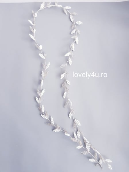 ACCESORII PAR MIRESE - ACCESORIU LUNG, DIADEMA MIREASA, BENTITA MIREASA, ACCESORII CU FRUNZE, BIJUTERII CU FUNZE [4]