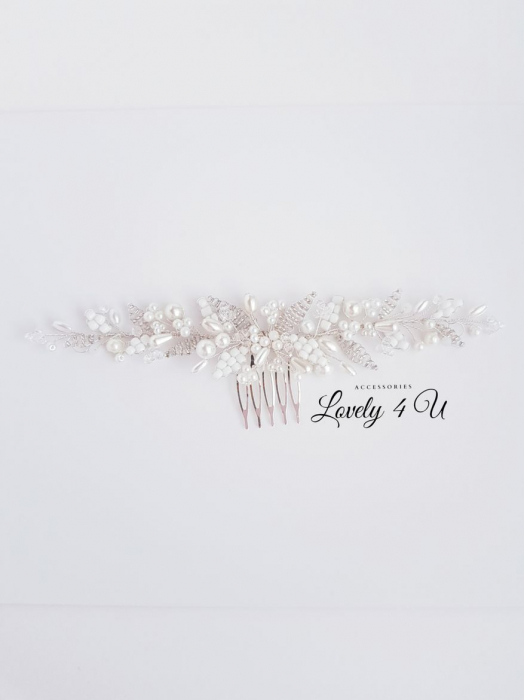 DIADEMA MIREASA / accesorii par mirese,  accesorii nunta, accesorii par mireasa, accesorii handmade, accesorii nunta, accesorii par mireasa, accesoriu par cu frunzulite, accesoriu par desfacut mireasa, aranjamente par, bijuterii mireasa, bijuterii par, [10]