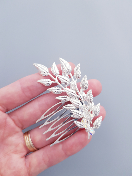 ALBERTINE- Accesoriu cu frunze argintate si cristale SWAROVSKI [3]