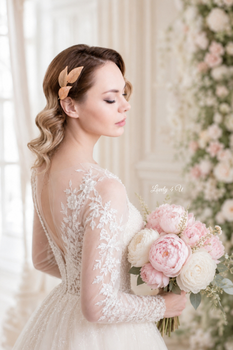 AMA – Set Agrafe Mireasă Aurii cu Cristale Swarovski | Accesorii Bridal Handmade LOVELY 4 U [6]