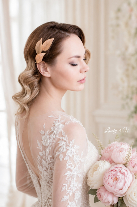 AMA – Set Agrafe Mireasă Aurii cu Cristale Swarovski | Accesorii Bridal Handmade LOVELY 4 U [3]