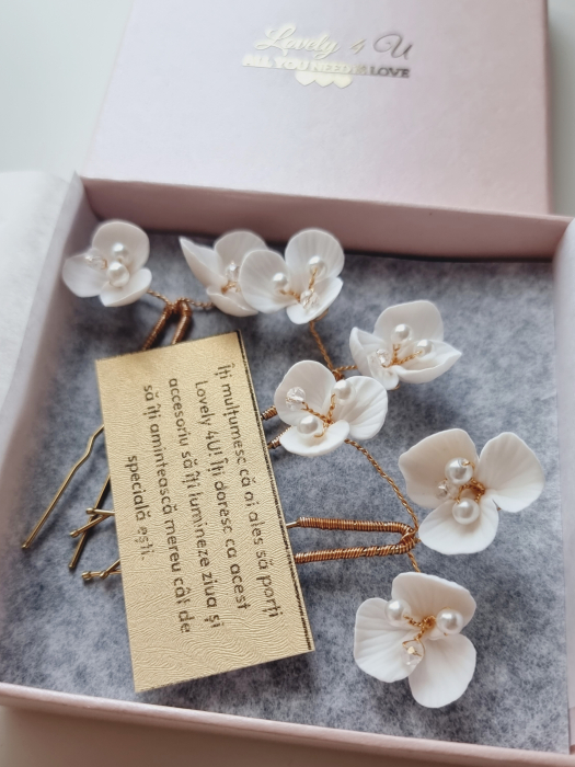 ACCESORII LOVELY 4 U, AGRAFE PAR MIREASA, AGRAFE CU FLORI MIREASA, PIN COC MIREASA, AGRAFE MIREASA, ACCESORII CU FLORI MIREASĂ, SET AGRAFE MIREASA, ACCESORII DE PĂR MIREASĂ, BIJUTERII MIREASA, Bijuterii cu flori [4]