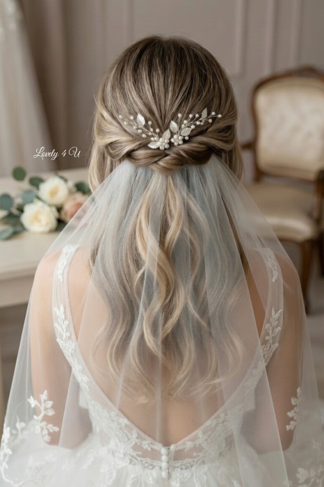 Accesorii par handmade TIMEA - SET AGRAFE argintii, cu perle, frunze, placare argint - set agrafe pentru eveniment  realizate manual in Roamnaia [3]