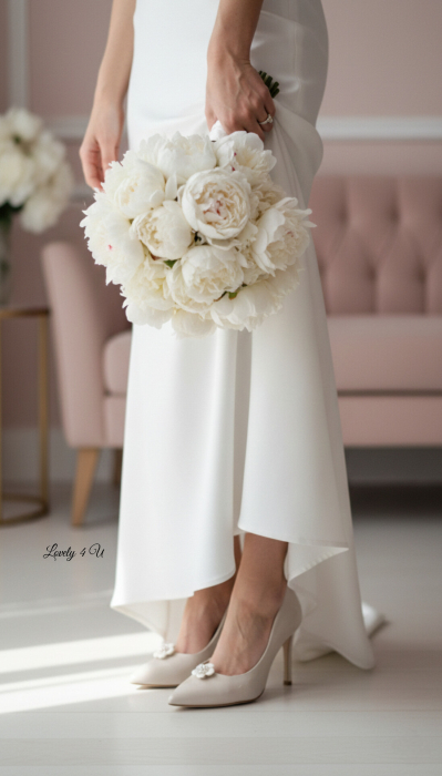 Clipsuri mini ODRIDA pentru pantofi cu floare ivory, perle și cristale Swarovski – handmade LOVELY 4 U [7]