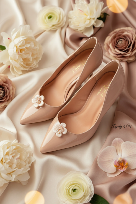 Clipsuri mini ODRIDA pentru pantofi cu floare ivory, perle și cristale Swarovski – handmade LOVELY 4 U [8]