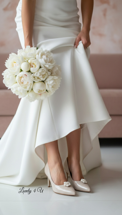 Clipsuri mini ODRIDA pentru pantofi cu floare ivory, perle și cristale Swarovski – handmade LOVELY 4 U [9]