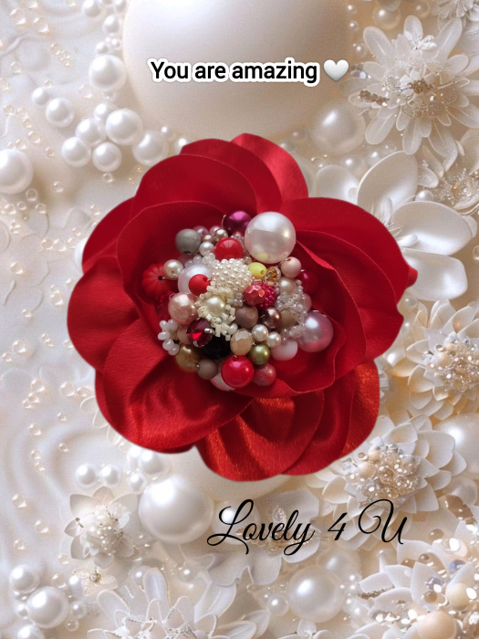 Accesorii LOVELY 4 U, Brosa floare textila, Brosa crem floare handmade, Brosa floare neagra, Floare textila mare, ,accesorii camasa, accesorii dama, accesorii elegante, accesorii fashion, accesorii perle, accesoriu de pus la gat, accesoriu elegant, accesoriu fashion. [10]