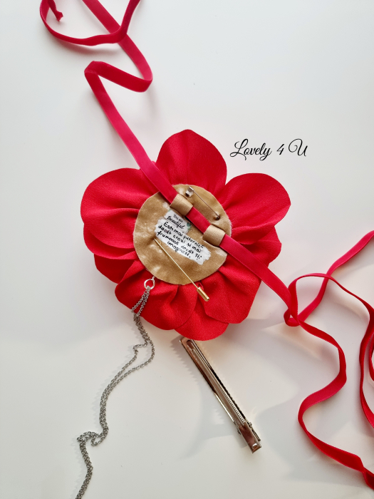 Accesorii LOVELY 4 U, Brosa floare textila, Brosa crem floare handmade, Brosa floare neagra, Floare textila mare, ,accesorii camasa, accesorii dama, accesorii elegante, accesorii fashion, accesorii perle, accesoriu de pus la gat, accesoriu elegant, accesoriu fashion. [11]