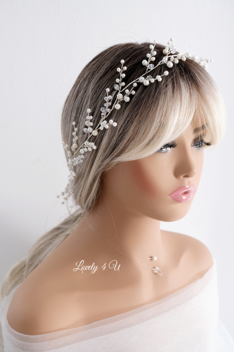 ACCESORIU LUNG MIREASA, GHIRLANDA MIREASA, ACCESORII LUNGI MIRESE, BIJUTERII PAR MIRESE, ACCESORII LOVELY 4 U, DIADEMA MIREASA, CORONITA MIREASA, TIARA MIREASA, ACCESORIU LUNG CU PERLE, ACCESORII2023 [13]