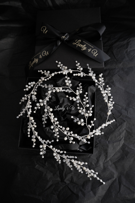 ACCESORIU LUNG MIREASA, GHIRLANDA MIREASA, ACCESORII LUNGI MIRESE, BIJUTERII PAR MIRESE, ACCESORII LOVELY 4 U, DIADEMA MIREASA, CORONITA MIREASA, TIARA MIREASA, ACCESORIU LUNG CU PERLE, ACCESORII2023 [18]