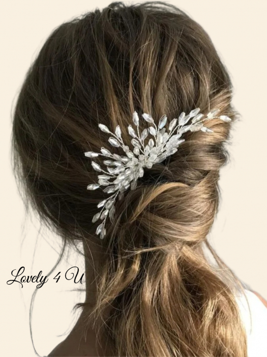 Agrafe mireasa, Agrafa mireasa, DIADEMA MIREASA, Diademe mireasa, Pieptan mireasa, Diadema cu cristale, Accesoriu par mireasa, , Bijuterii mireasa, Bijuterii par mireasa, Accesorii 2024, LOVELY 4 U [4]