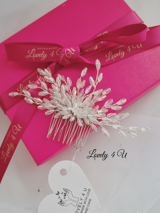 Agrafe mireasa, Agrafa mireasa, DIADEMA MIREASA, Diademe mireasa, Pieptan mireasa, Diadema cu cristale, Accesoriu par mireasa, , Bijuterii mireasa, Bijuterii par mireasa, Accesorii 2024, LOVELY 4 U [2]