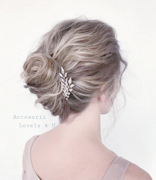 Accesoriu mic cu frunze, frunze argintii, accesoriu stil grecesc, bijuterii stil grecesc [5]