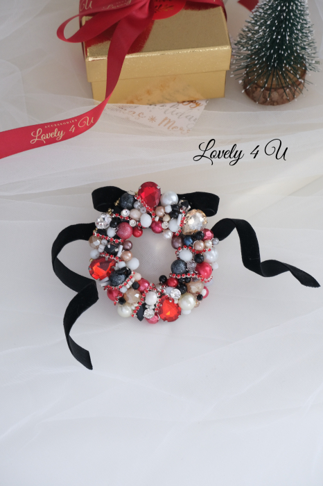 Bijuterii craciun, accesorii de craciun, accesorii de iarna, Acesorii LOVELY 4 U, CADOU SPECIAL, CADOU DE CRACIUN, CADOU pentru ea, CADOU de IARNA, BROSA CORONITA, CORONITA DE CRACIUN, CORONITA , CATIFEA [6]