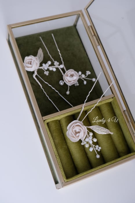 ACCESORII LOVELY 4 U, AGRAFE PAR MIREASA, AGRAFE CU FLORI MIREASA, PIN COC MIREASA, AGRAFE MIREASA, ACCESORII CU FLORI MIREASĂ, SET AGRAFE MIREASA, ACCESORII DE PĂR MIREASĂ, BIJUTERII MIREASA [2]